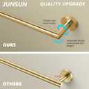 JunSun Bathroom Towel Bar 9 Inch Brushed Gold Towel Racks Wall Mount Bath Hand Towel Holder Modern Home Decor Towel Rod Bathroom Hardware Stainless Steel Towel Hanger Gold Towel Rail Single Towel Bars