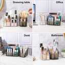DASITON 5 Slots Makeup Brush Holder, Acrylic Make Up Brush Holder Organizer for Vanity, Bathroom Countertop, Small Makeup Organizer Brush Cup Cosmetic Brushes Storage, Pen Holder for Desk (Grey L)