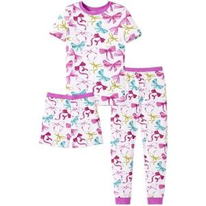 PATPAT Bamboo Viscose Pajamas Sets for Boys Girls Kids Toddler, 2 Pack Pants Sleepers, Ultra-soft Snug Fit Pjs 2-12Y (Shorts Not Included)