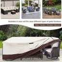 Patio Furniture Cover for 5 Pieces Set-Waterproof 600D Oxford Fabric Cover for 5 PCS Outdoor Sets Wicker Metal Couch Rocking Glider Swivel Chairs Ottomans Sectional Sofa Dining Chair Beige