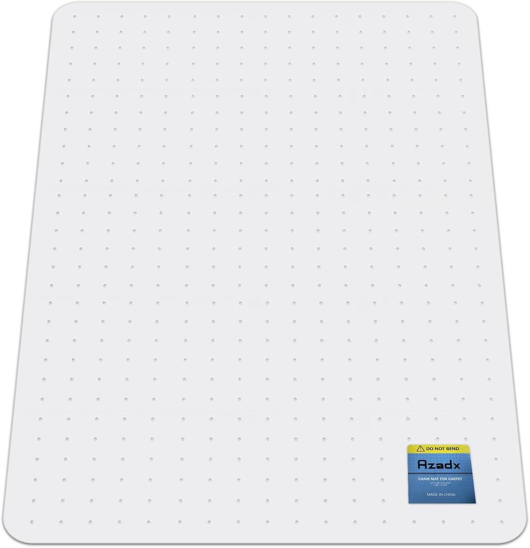 Azadx Heavy Duty Office Chair Mat for Carpet 32" x 48" Hard Material Chair Mat for Carpeted Floor Slip Resistant Carpet Protector for Home Office Easy Glide Desk Floor Mat for Office Chair on Carpets, 32" X 48" 1 Pack