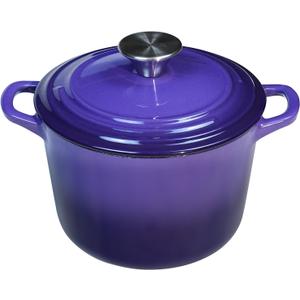 Flavehc Dutch Oven Pot with Lid 1.8 qt Cast Iron Dutch Oven for Bread Baking Purple Enameled Cast Iron Rice Pot with Handels