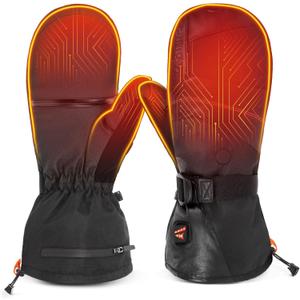 KastKing Calido Heated Mittens for Men, Rechargeable Heated Gloves for Ice Fishing Skiing, Flip-Top Design, Water-Resistant (Medium)