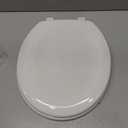 KOHLER 4648-0 Stonewood Round Toilet Seat, Round Wood Seat for Standard Toilets, Comes with Color-Matched Plastic Hinges, Home Essentials, White