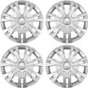 12 Inch Wheel Rim Cover Set of 4 Modern Style Hub Caps Silver ABS Plastic Car Hubcaps Anti-Scratch and Anti-Rust Waterproof Hubcap Protecting Wheel Internals (Silver)