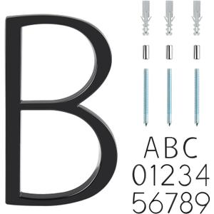 Floating House Letter B Black Floating Mount 5 Inch Modern House Letters B