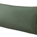 WhatsBedding Body Pillow Cover Cotton Fabric, Long Pillowcase Breathable & Skin-Friendly, Envelope Closure - Olive Green (20x54 inch)