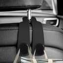2 x Car Hooks for Headrest,2 Pack Car Seat Headrest Hooks,Car Seat Back Storage Hook,Car Seat Hooks for Purses and Bag,Purse Holder for Car(Black)