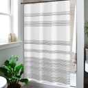 jinchan Small Stall Shower Curtain 48x72 inches Black and White Modern Farmhouse Striped Waterproof Fabric Shower Curtains for Bathroom with 7 Hooks Machine Washable