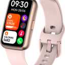 Fitness Tracker Smart Watch for Men Women, 1.47" HD with Bluetooth, 24/7 Heart Rate & Blood Oxygen Monitor, Sleep & Step Counter, 100+ Sports Modes, IP68 Waterproof, Compatible with Android iOS (Rose Gold)