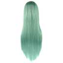 IMISSU 80cm Long Straight Natural Hair Cosplay Wigs with Bangs Colorful Halloween Costume Party Wig for Women (Light Green)