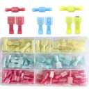 110PCS Nylon Spade Connector 22-16 16-14 12-10 AWG Insulated Male/Female Spade Terminal Quick Disconnect Electrical Wire Connectors Automotive Marine Crimp Terminal ConnectorsSNSZ