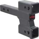 TOPTOW Trailer Dual Hitch Extender Adapter with 2 & 4-inch Riser/Drop, 2" Receiver, 2-inch Solid Shank, 10000lbs Capacity…