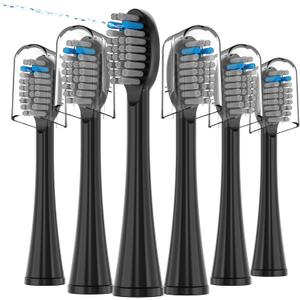 5 Pack Replacement Flossing Toothbrush Heads for Waterpik Sonic Fusion - Compatible with SF-01/SF-02/SF-03/SF-04 - Black with Caps
