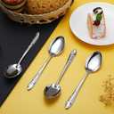 Nuogo 100 Pieces Dinner Spoons Set 6.69 Inches Silverware Spoons Bulk Stainless Steel Food Grade Tablespoons for Home Restaurant Kitchen Dishwasher Safe