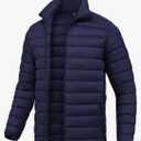Men Puffer Down Jacket Packable Lightweight Winter Jackets Coats Outdoor Waterproof Insulated Jackets L, Deep Navy