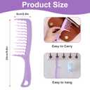 3Pcs Wide Tooth Comb for Curls Wavy Wide-tooth Curly Hair Comb Large Detangling Comb for Thick, Curly, Wavy or Long Hair (Black, Pink, Purple)
