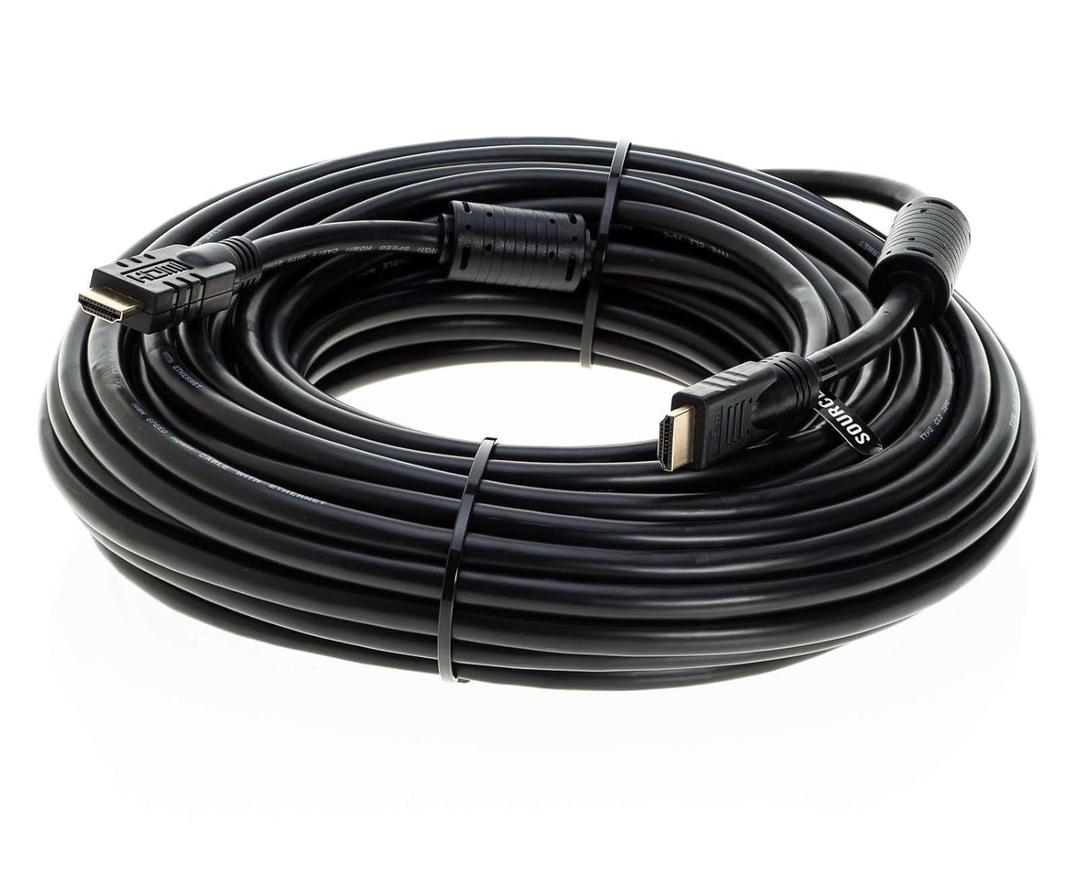 100FT HDMI Cable High-Speed 4K HDR 18Gbps Ethernet Audio Return Channel Gold-Plated 2.0 60Hz UHD ARC Universal Compatible with HDTV Projector, Gaming Console Laptop Home Theater (100FT, Black)