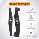 72531-VH7-000 & 72511-VH7-000 Lawn Mower Blade Compatible with 21 inch Deck Hon da HRX217 HRX537 HRX537C HRR216PKU HRR216VYU HRX217K1 HRX217K2 HRX217K3 HRX217K4 MicroCut Twin Blade Set