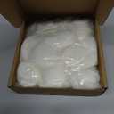 Suncalla 12 Set 4 Inch White Faux Fur Pom Pom Balls with Elastic Loop Faux Leather Tags Personalized Leather Label for Hat Beanie Scarf Gloves Bag Accessory Clothes Knitting Crochet Item DIY