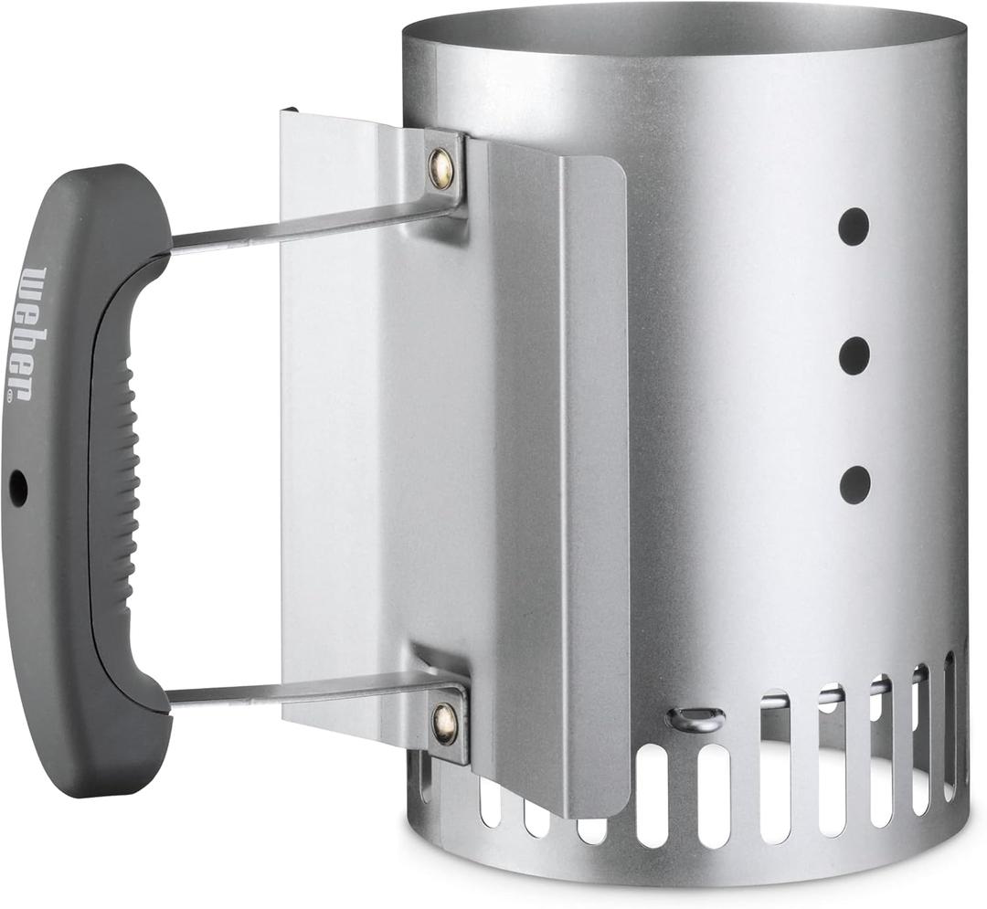 Weber Rapidfire Compact Chimney Starter Charcoal Grill Accessory That Lights Coals in Under 15 Minutes, Ideal for Smaller Grills (Smokey Joe & Jumbo Joe)