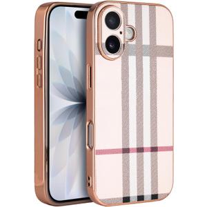Phone Case for iPhone 17, Fashion Leather Phone Case, Soft TPU Drop Protection Shockproof Protective Phone Holder Women (for iPhone 17)