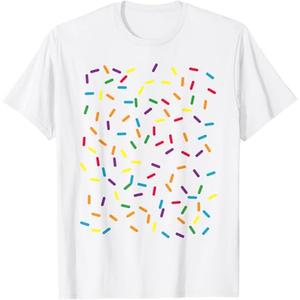Ice Cream Sprinkles Halloween Costume Easy DIY Matching T-Shirt (S, White)