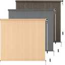 Outdoor Roller Shade 6' W x 6' L Cordless Patio Shades Roll Up Outdoors Blinds with UV Protection, Exterior Roller Shades Cloth for Porch Pergola, Walnut