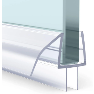 AmazerBath Shower Door Bottom Seal, 3 Section Segmented Installation Frameless Glass Shower Door Seal Strip - Suitable for 3/8 Inch Glass, 47.25 Inch(15.75 Inch * 3)