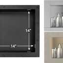 Uni-Green Ready Tile Shower Niche Shelf 17"x17"（Inside 14"x14"） With Texture - Single Shelf Shower Shelf Insert for Bathroom Niche Storage, Water and Leak Proof Wall Niche Insert