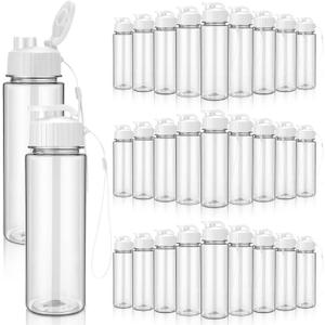 Mifoci 72 Pcs Plastic Water Bottles Bulk 17 oz, Clear, White