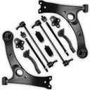 Front End 12pc Suspension Kit Fit for Toyota 2003-2008 Corolla, 2 Front Lower Control Arms K640361 K640360 w/Ball Joint, Sway Bar Links, Sway Bar Tie Rods