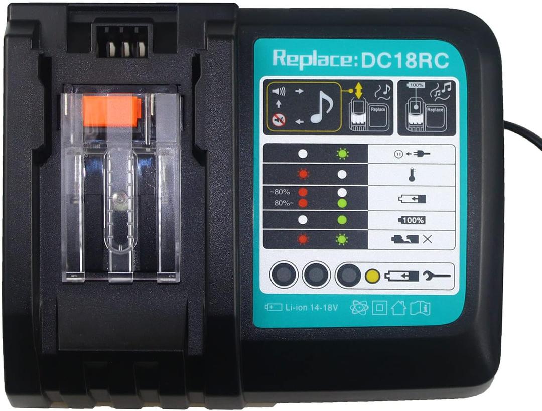 IRONFIST Lithium-Ion Battery Charger 14.4V 18 Volt with LED Screen Replacement for Makita Lithium-Ion Batteries BL1850 BL1840B BL1820 BL1815 BL1860 BL1430 BL1450 BL1830
