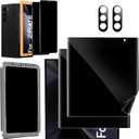 Ferilinso 2 Pack Privacy Screen Protector for Samsung Galaxy Z Fold 6 [Phone Case Friendly], Inside Anti-Spy Film with 2 Pack Front Tempered Glass + Camera Lens Protector Accessories