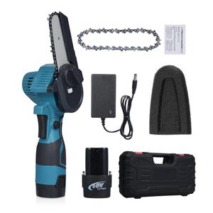 Mulcort 4-inch Mini Electric Chainsaw 18V Cordless Chainsaw with 2pcs 1500mah Battery Safety Lock for Tree Branches Cutting, US Plug : Patio, Lawn & Garden