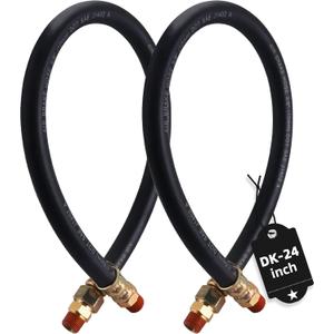 2PCS 3/8 Air Brake Chamber Hose, Dazakoot 3/8 Fit End x 3/8 Swivel End Rubber Air Brake Hose Assembly, SAE J1402 Air Brake Hose for Semi Truck - 24inch