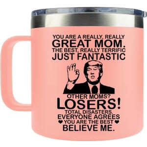 Christmas Gifts For Mom From Daughter, Son - Great Mom Coffee Mug on Birthday, Mothers Day - Christmas Gifts for mom, Wife, Women - 14Oz Stainless Steel Moms Coffee Mug