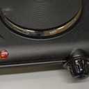 Elite Gourmet EDB302BF Countertop Double Cast Iron Burner, 1500 Watts Electric Hot Plate, Temperature Controls, Power Indicator Lights, Easy to Clean, Black