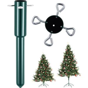 12" Christmas Tree Height Extender with 4 Fixing Screws, Fits 0.5-1.57 Inch Pole, Make Christmas Tree Taller Artificial Seasonal Indoor Decor