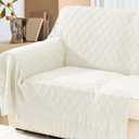 inhand Knitted Throw Blankets for Couch and Bed, Soft Cozy Knit Blanket with Tassel, Off White Lightweight Decorative Blankets and Throws, Farmhouse Warm Woven Blanket for Men and Women, 60"x80"