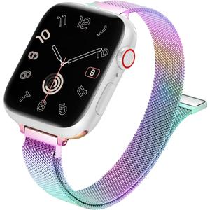 MARGE PLUS Slim Milanese Loop Compatible with Apple Watch Band for women 41mm 40mm 38mm 42mm 46mm 45mm 44mm, Stainless Steel Magnetic Mesh Strap work on iWatch Bands Series 11 10 9 8 7 6 5 4 3 & SE 3 2 1 (multicolor)