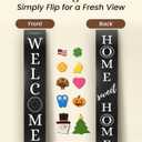 DECOLURE Welcome Sign for Front Porch - Tall Solid Wood Porch Door Sign with 10 Magnetic Seasonal & Holiday Pieces, Rustic Farmhouse Outdoor Decor for Year Round Welcoming Entryway (Porch Black), 50 inches