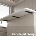 2-Pack 16 Inch Countertop Support Brackets, Heavy Duty L Brackets for Quartz/Wood/Laminate/Granite Countertops | 3/8" Thick Metal Steel | Frosted Black Powder Coated