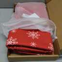 Christmas Red Tablecloth, Rectangle Table Cloh with Snowflake Decorations, Spillproof Cotton Linen Fabric Table Cover for Holiday, Winter, Party - 60''x84''