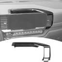 for Silverado Center Dashboard Tray Panel Trim Cover for Chevy Silverado 2022 2023 2024 Black Wood Grain Interior Accessories 2pcs