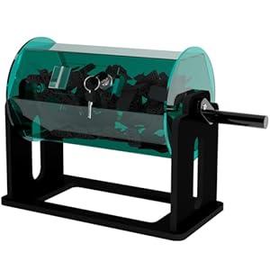 Raffle Drum, Raffle Ticket Spinner Drum with Silent Design Turning Handle, Durable Ticket Spinner for Raffles Tickets, Large Capacity Raffle Wheel Spinner with Stand for Lottery Games, Bingo