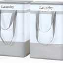 FairyHaus Laundry Basket 78L, 2Pack Laundry Hamper with Easy Carry Handles, Collapsible Laundry Baskets Hampers for Bathroom Clothes Storage Grey
