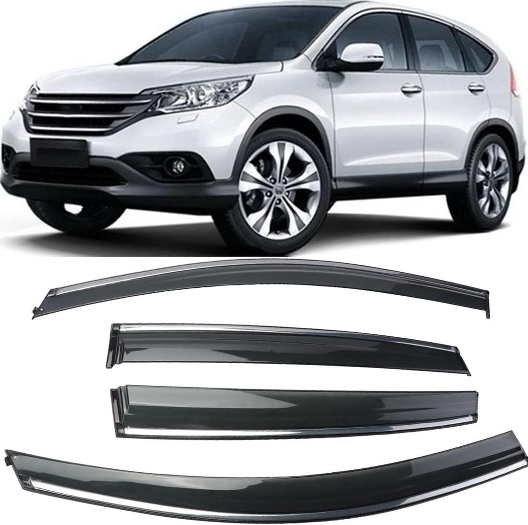 Rain Guards Suitable for CRV 2012-2016, Window Visor, Dark Smoke Accessories, Window Deflectors, Rain Guard, 4 pcs