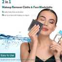Wash Cloths 1 Pack, Super Soft and Skin Friendly Face Towel for Sensitive Skin, Reusable Washable Makeup Remover Cloth, 10x10 inch Small Face Washcloth, Easy to Rinse Dark Grey Facial Cleaning Cloths