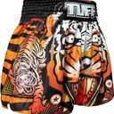 TUFF Muay Thai Boxing Shorts "Grey Roaring Tiger" (XL)